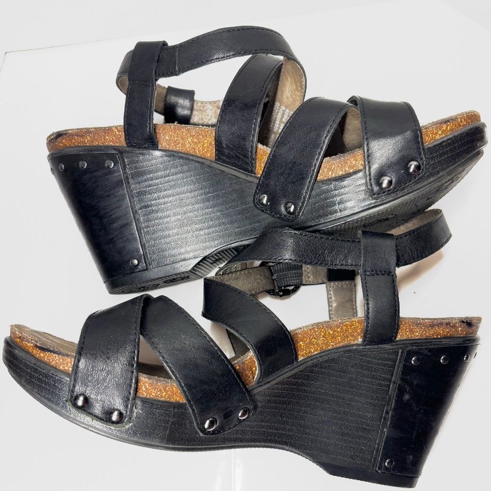 DANSKO Frida Leather Wedge Sandal Size 37 - Picture 7 of 8